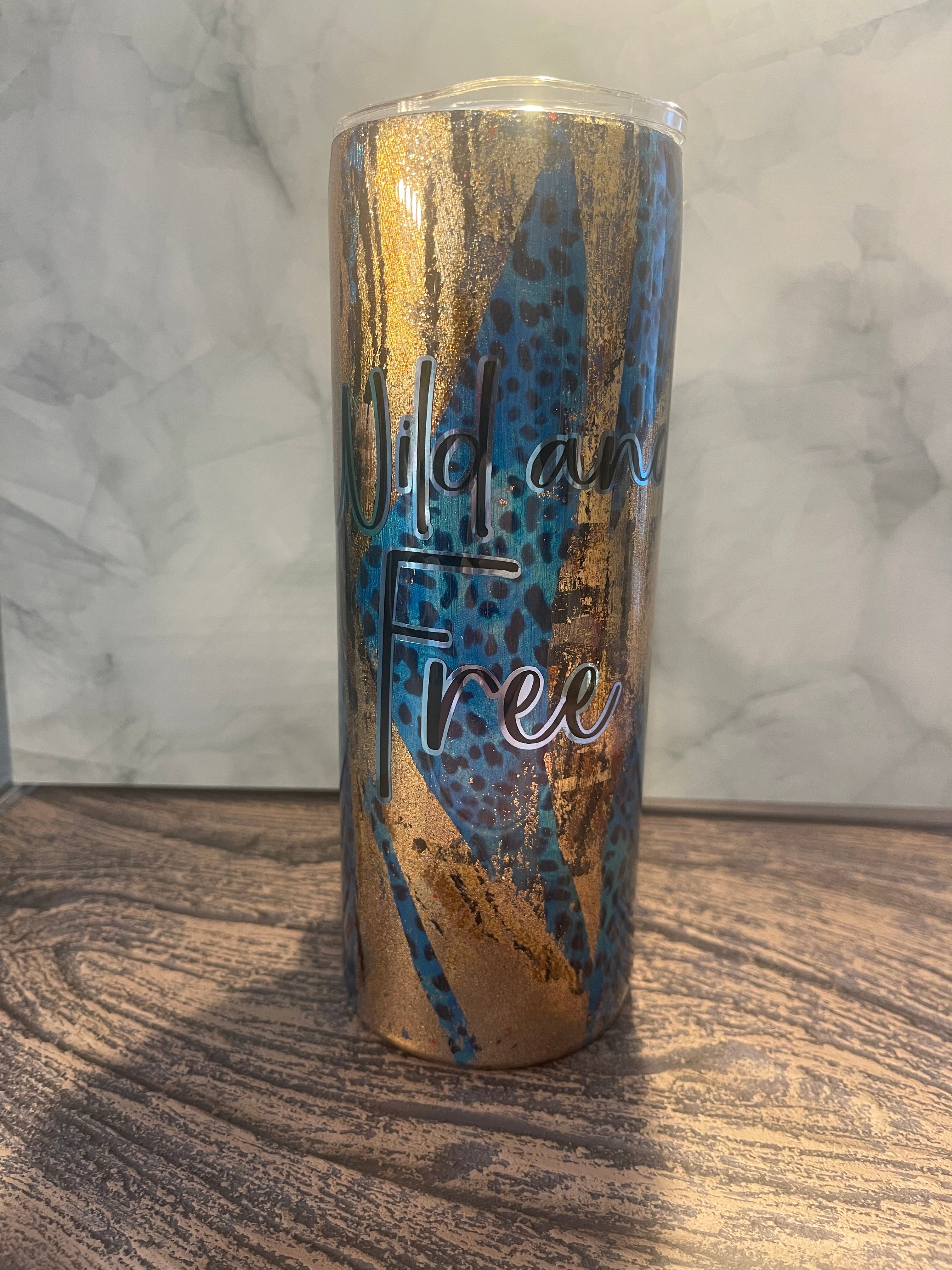 wild and free 20oz tumbler with handle and straw