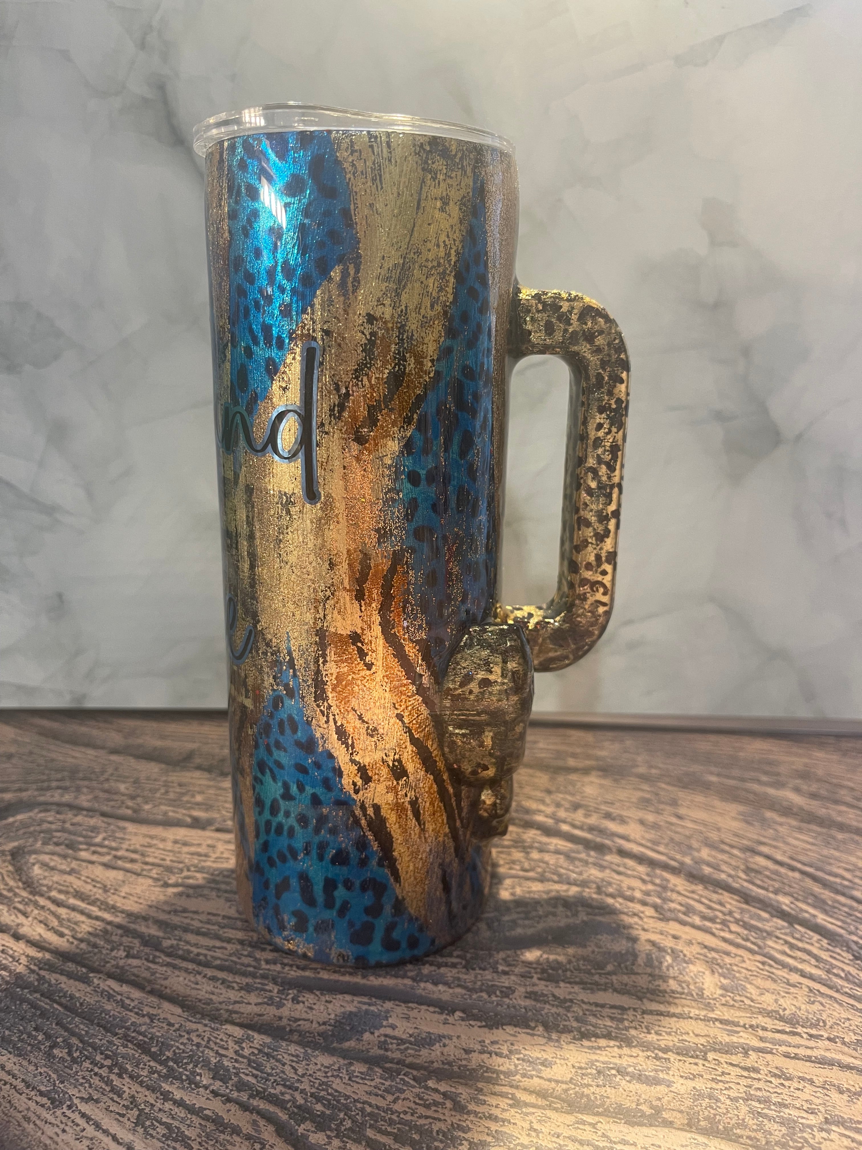wild and free 20oz tumbler with handle and straw