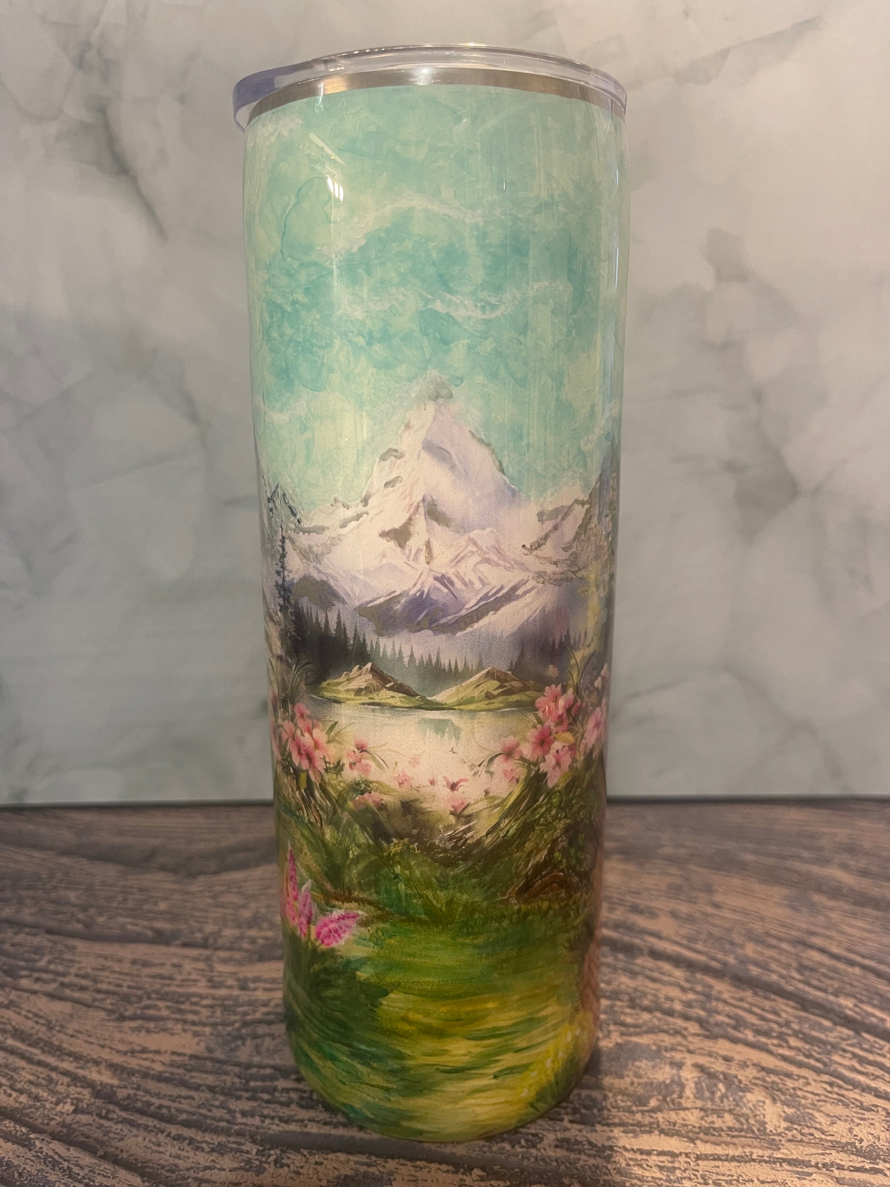 Hand Painted Scenic Tumbler - 20oz with Straw