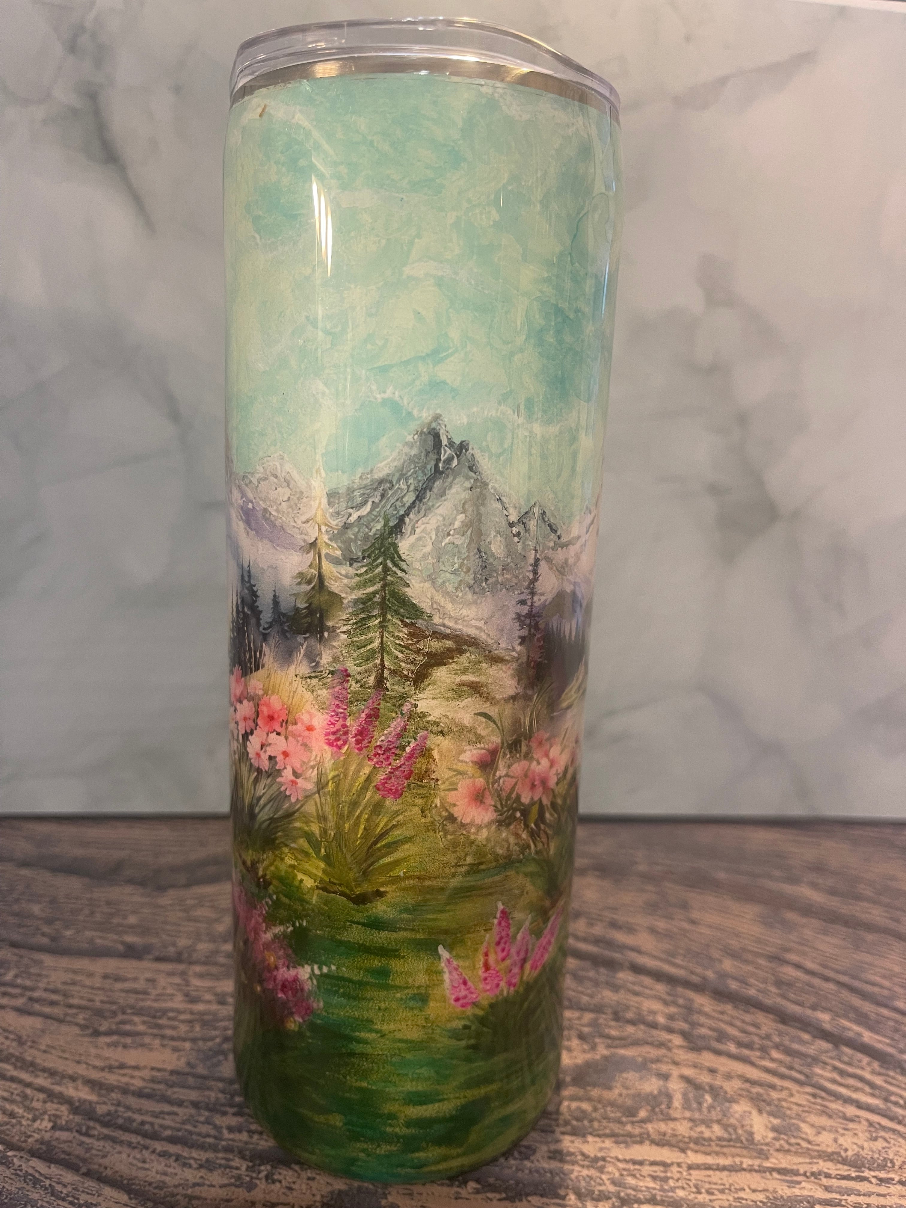 Hand Painted Scenic Tumbler - 20oz with Straw