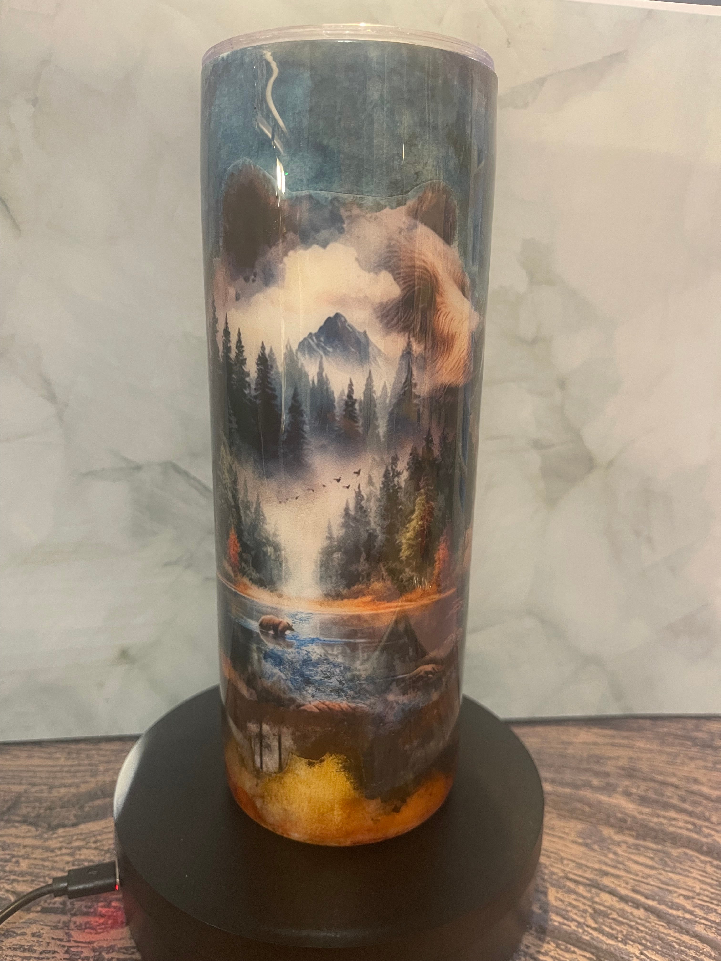 Wilderness Bear Tumbler - 20oz Misty Mountain Design
