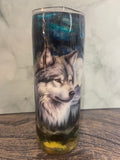 Mystic Wolf Tumbler - 20oz Moonlit Wilderness Design