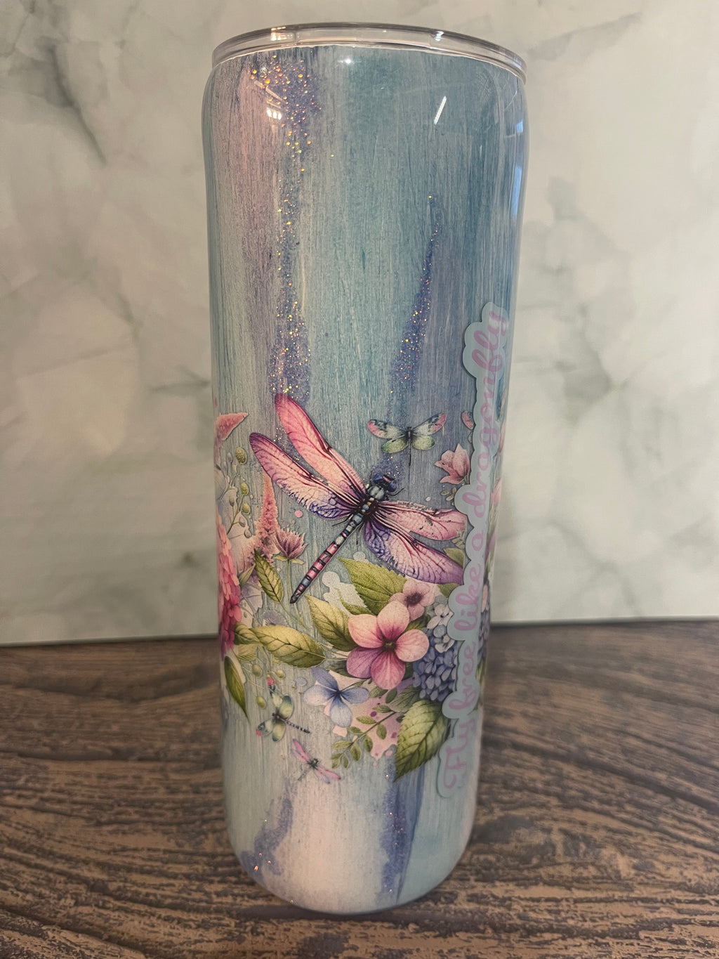 Dragonfly Tumbler - 20oz Pastel Garden Design