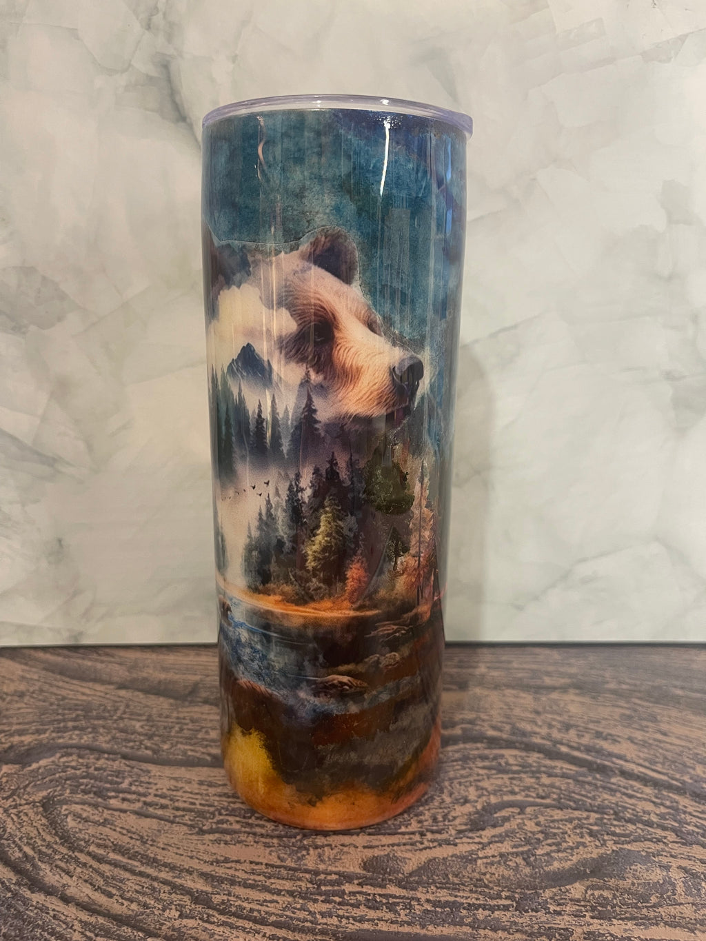Wilderness Bear Tumbler - 20oz Misty Mountain Design