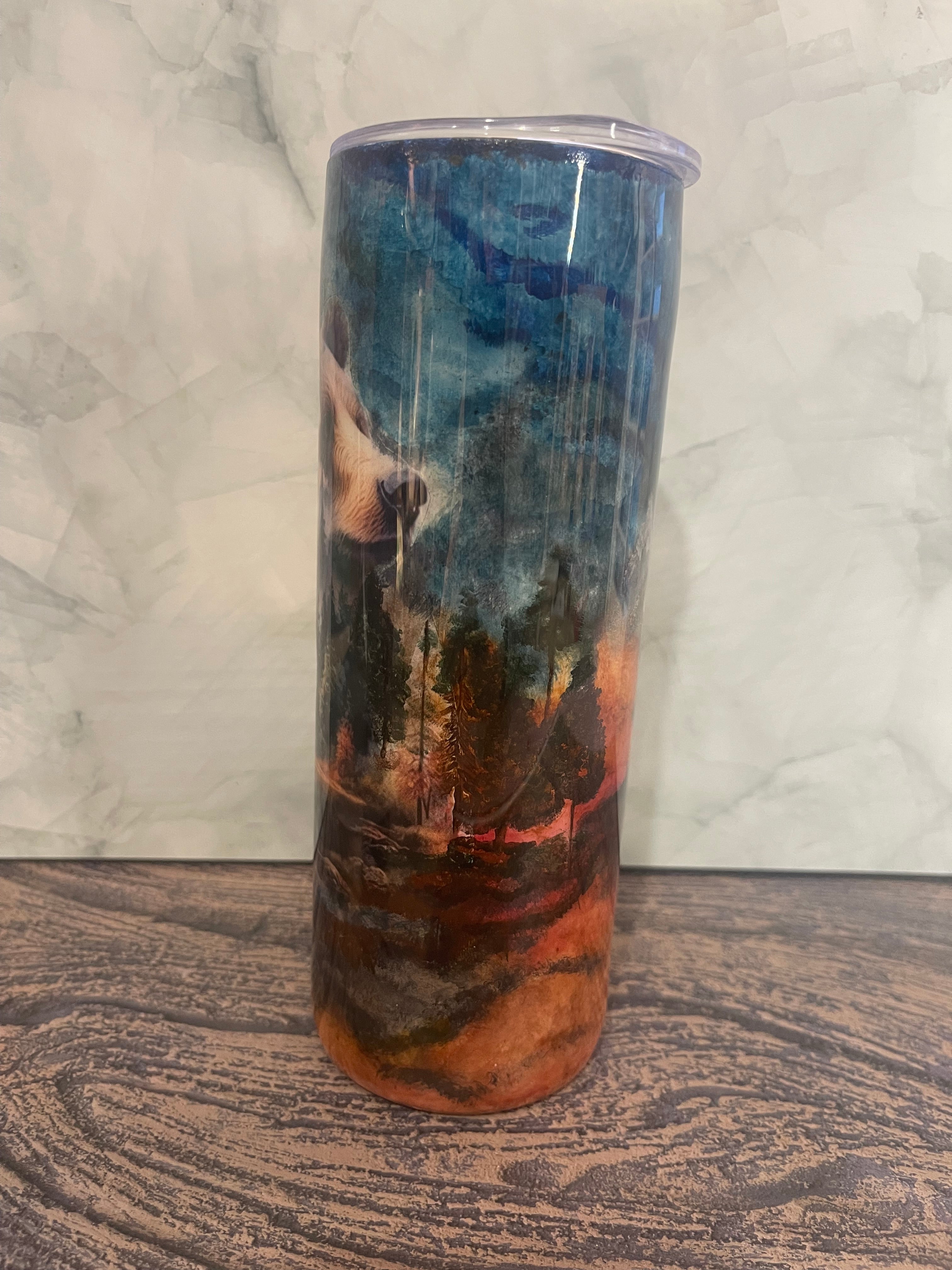 Wilderness Bear Tumbler - 20oz Misty Mountain Design