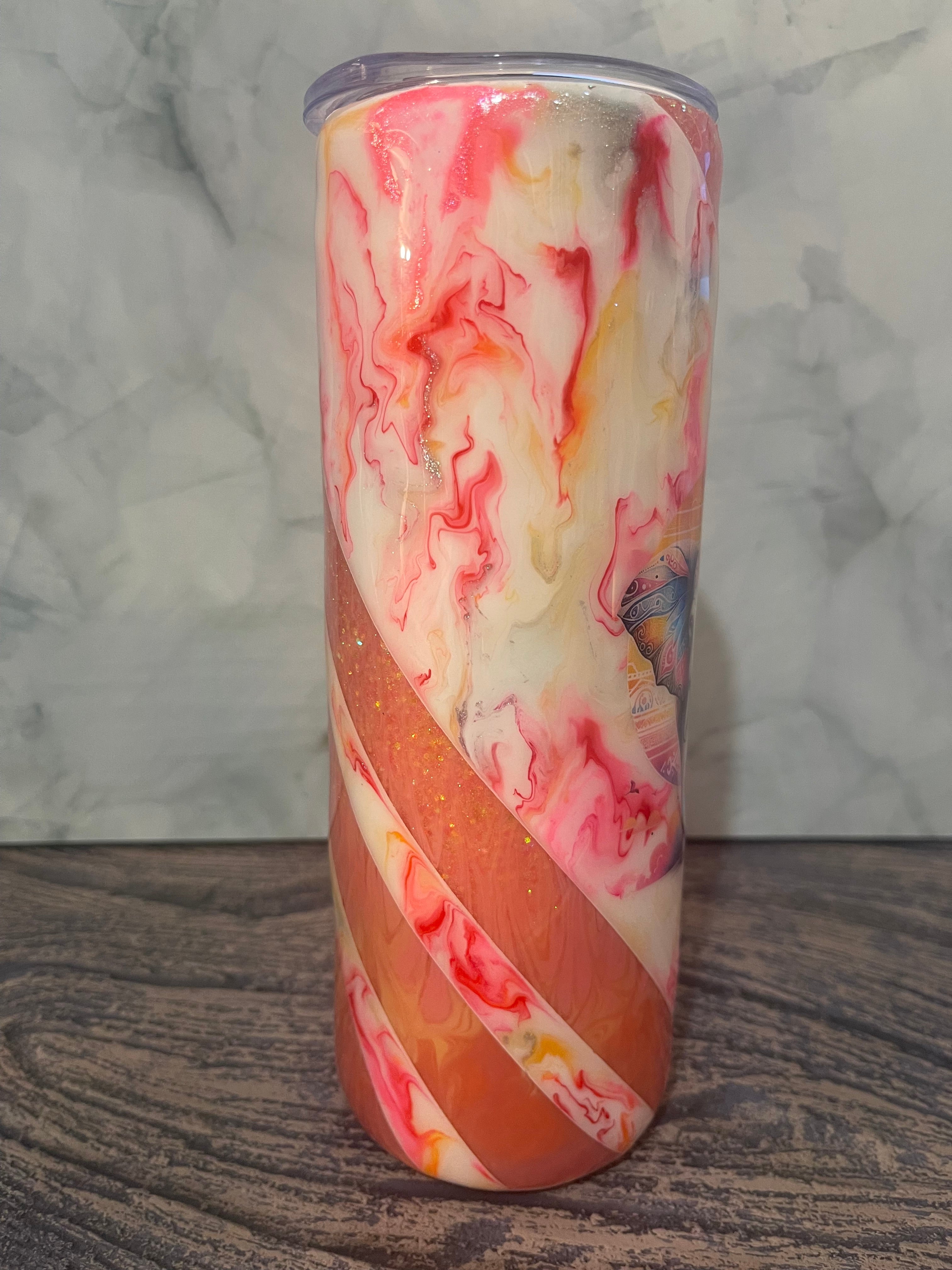 Majestic Elephant Tumbler - 20oz Ornate Sunset Design