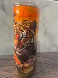 Tiger Sunset Tumbler - 20oz Insulated Dramatic Wildlife Landscape