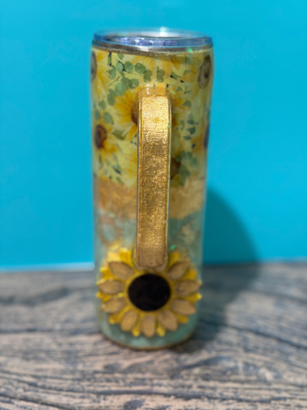 Be Like a Sunflower Tumbler - 20oz Sage Green Gold