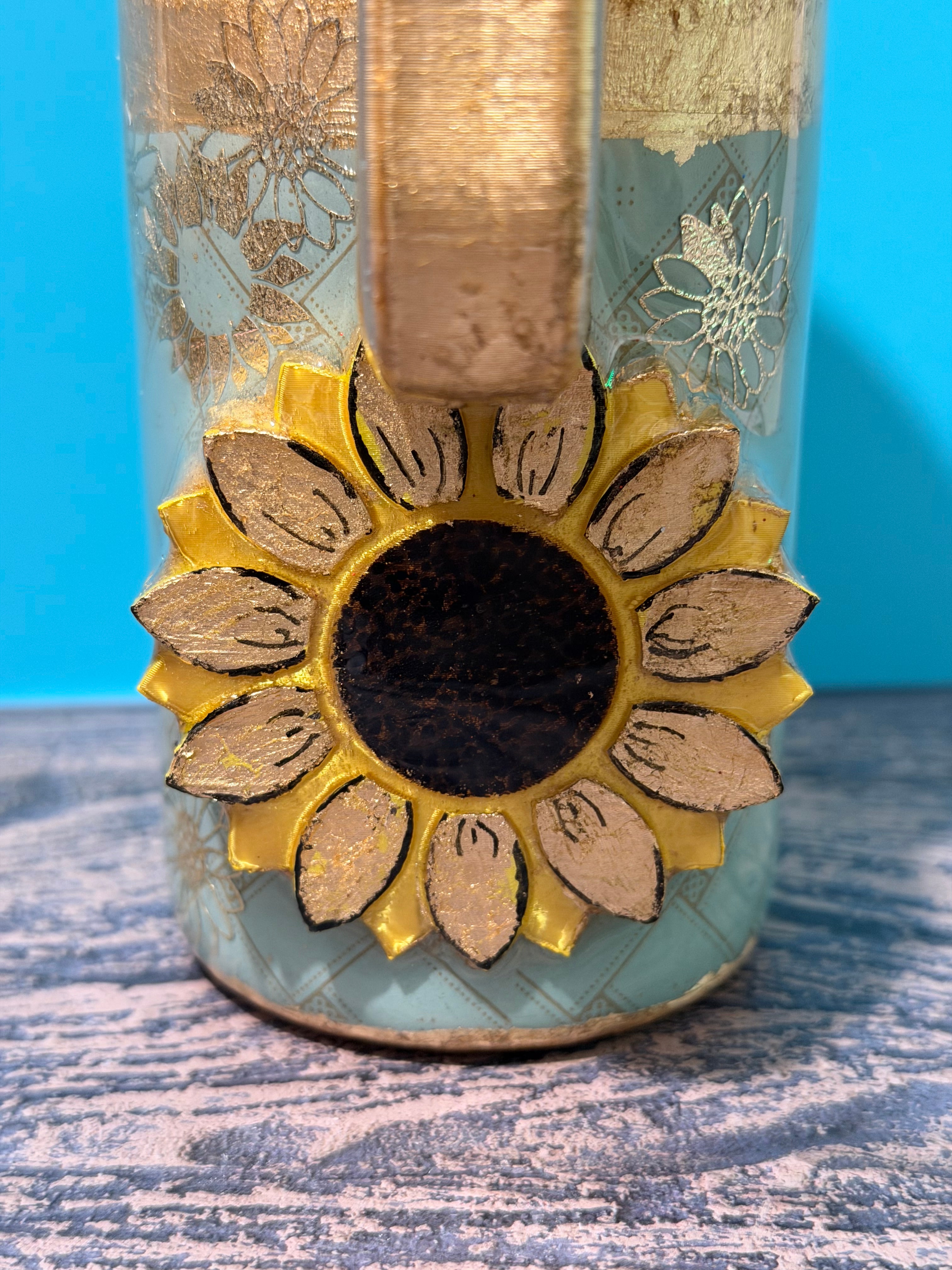 Be Like a Sunflower Tumbler - 20oz Sage Green Gold