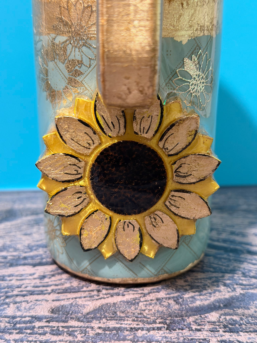 Be Like a Sunflower Tumbler - 20oz Sage Green Gold