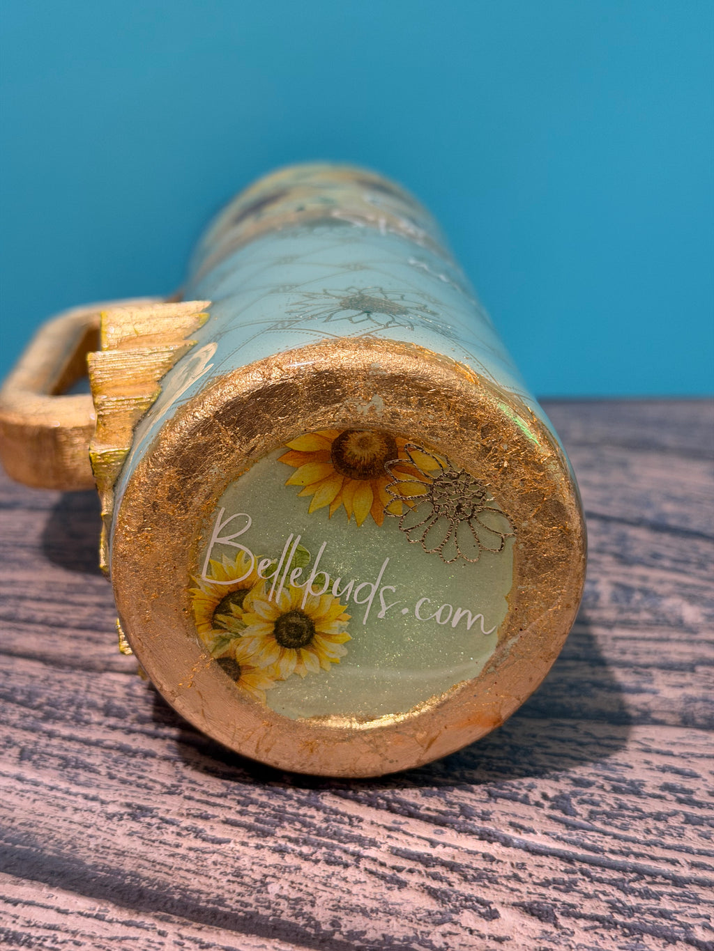 Be Like a Sunflower Tumbler - 20oz Sage Green Gold