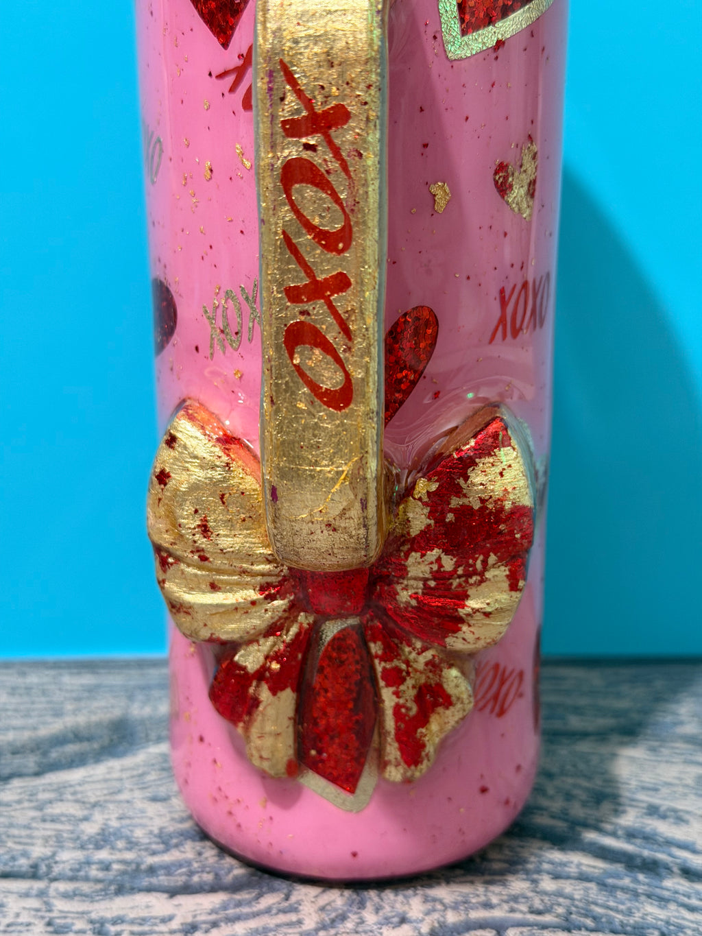 XOXO Valentine Hearts Tumbler - 20oz Pink Glitter