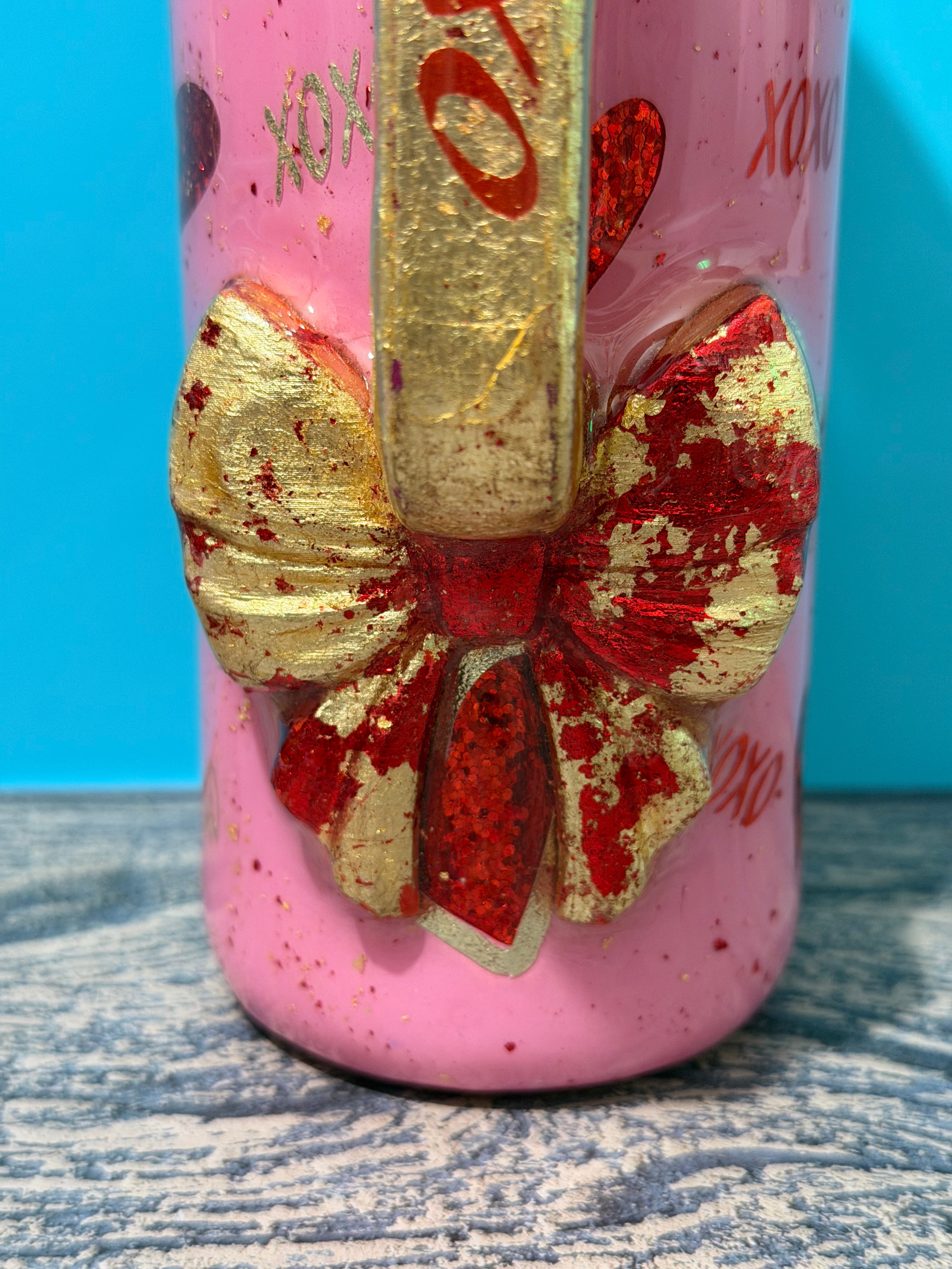 XOXO Valentine Hearts Tumbler - 20oz Pink Glitter