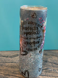 Glitter Tumbler with Floral Design - 20oz Insulated