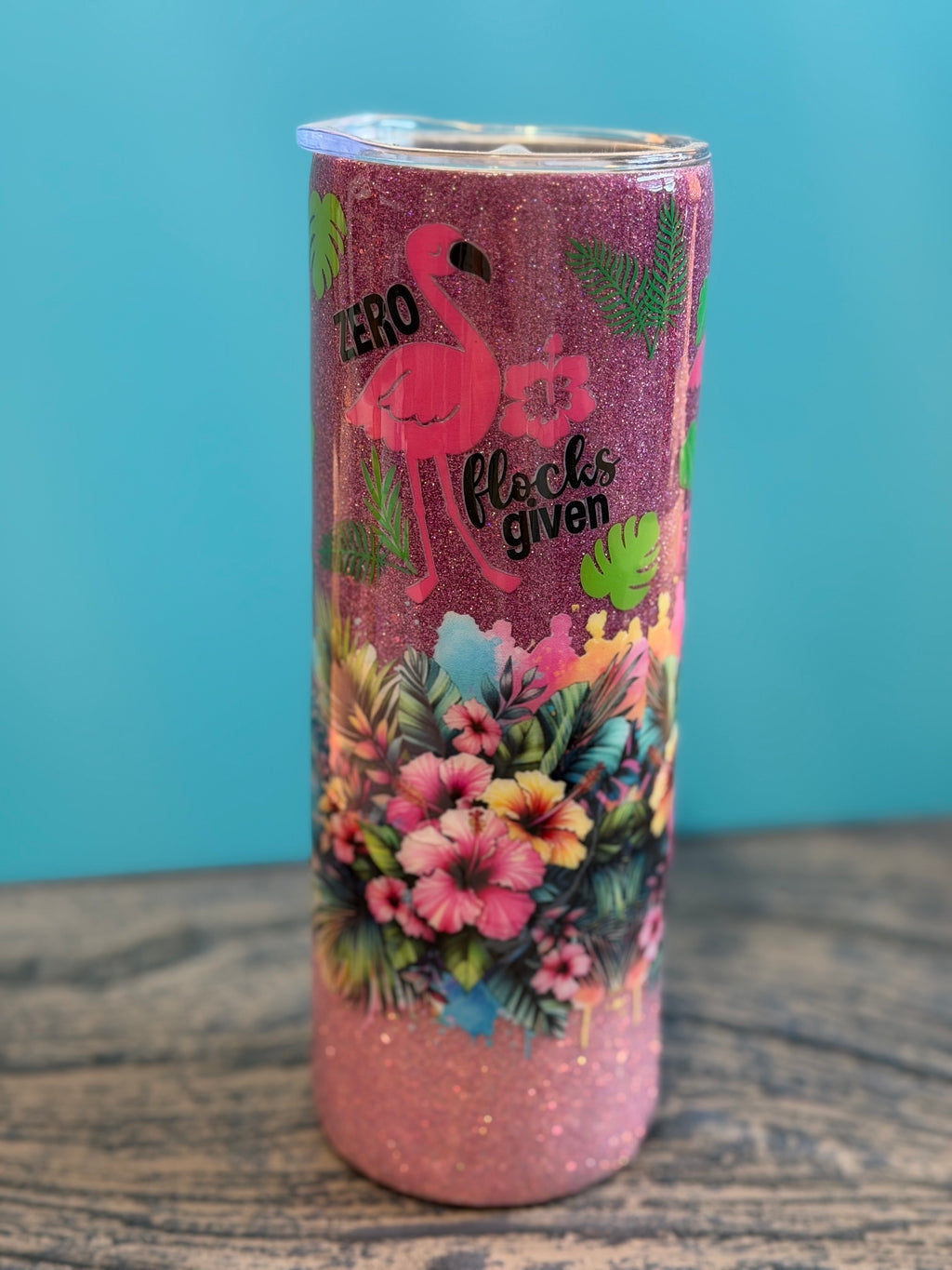 Flamingo Tropical Tumbler - 20oz Glitter Insulated 'Be Flamazing'