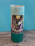 The Audacity Unicorn & Skeleton Tumbler - 20oz Glitter Insulated