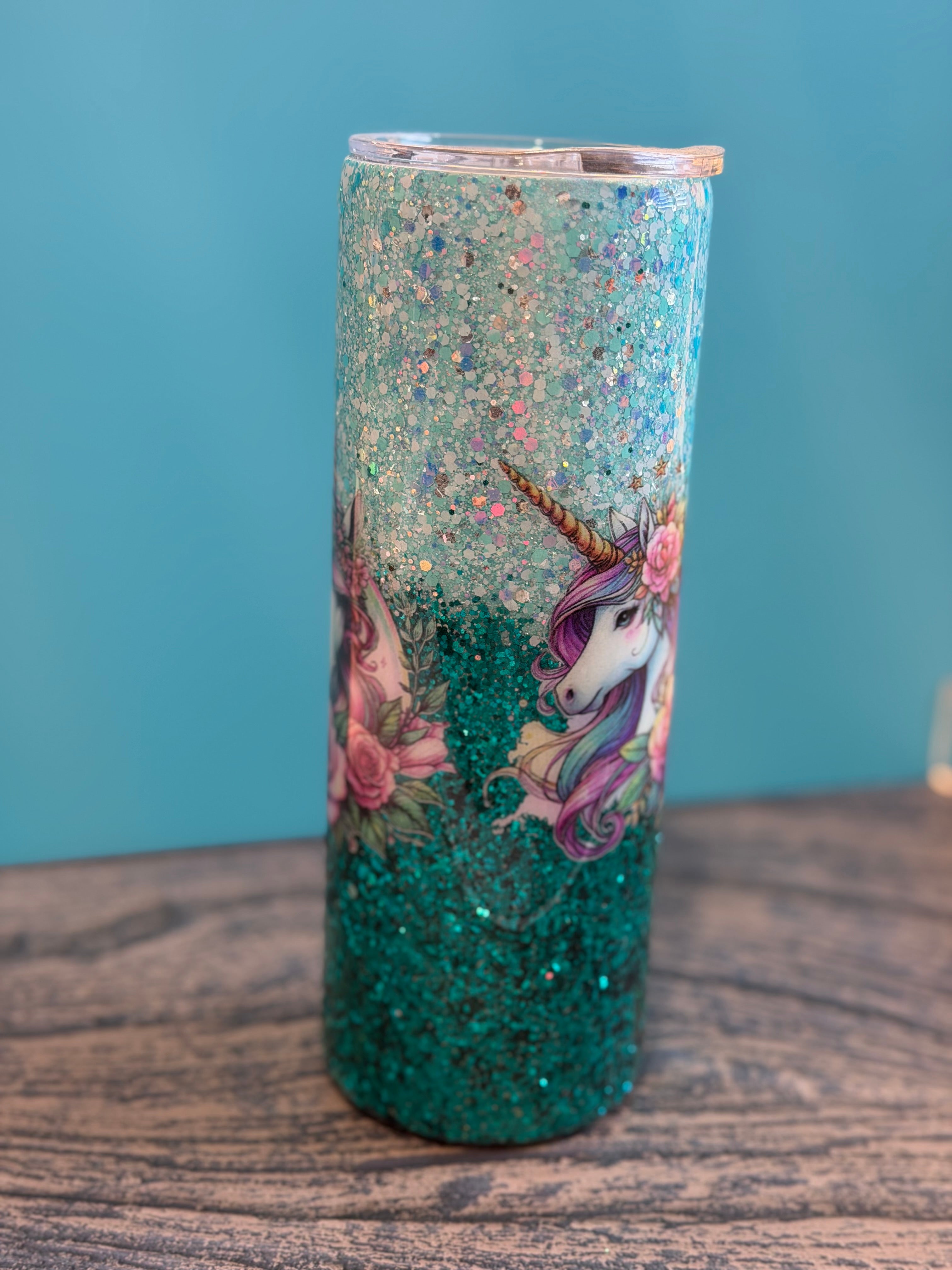 The Audacity Unicorn & Skeleton Tumbler - 20oz Glitter Insulated
