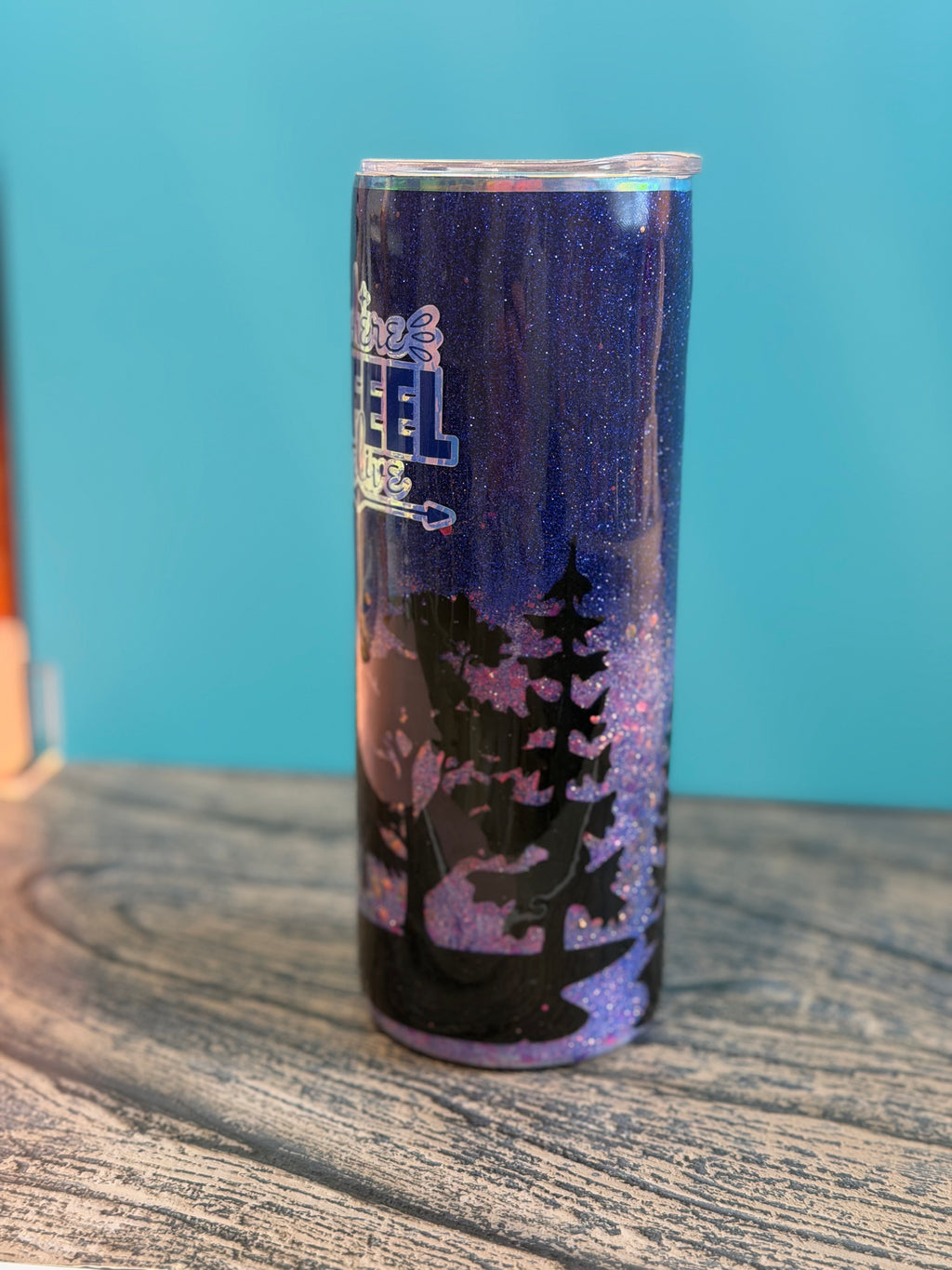 Starry Night Forest Tumbler - 20oz Insulated 'Go Where You Feel Most Alive'