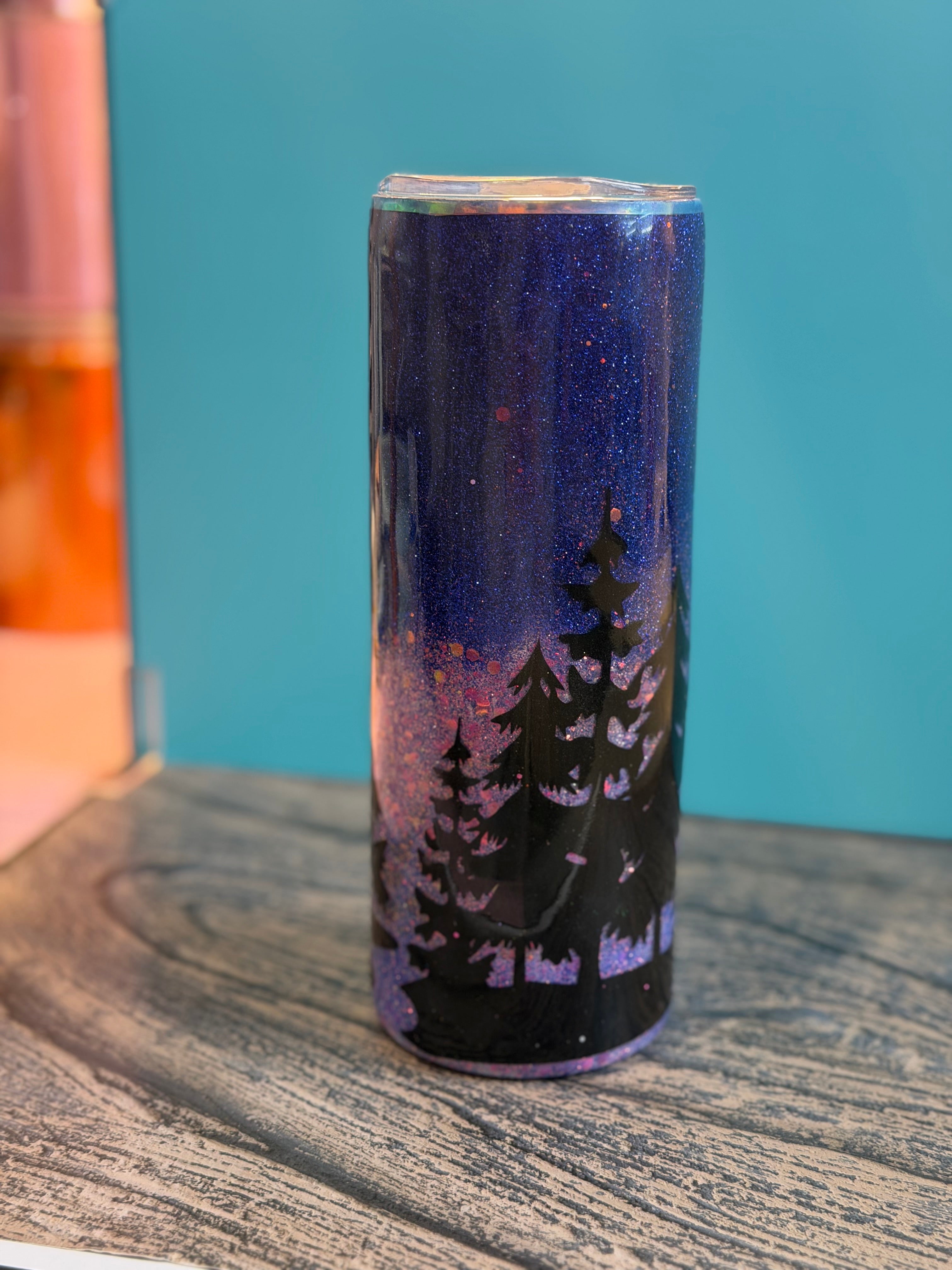 Starry Night Forest Tumbler - 20oz Insulated 'Go Where You Feel Most Alive'