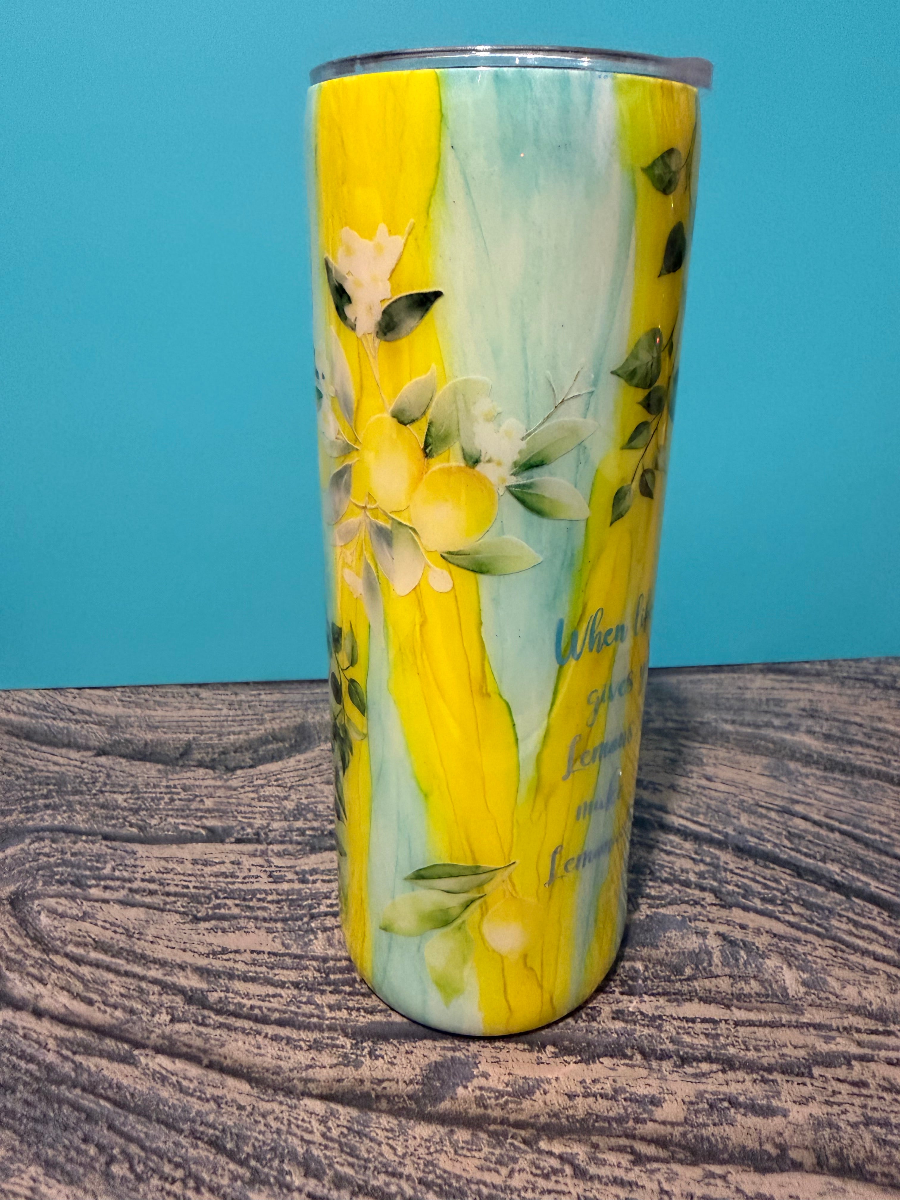 Make Lemonade Tumbler - 20oz Yellow Lemon Botanical