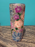 Enchanted Garden Tumbler - 20oz Floral Butterfly Glitter