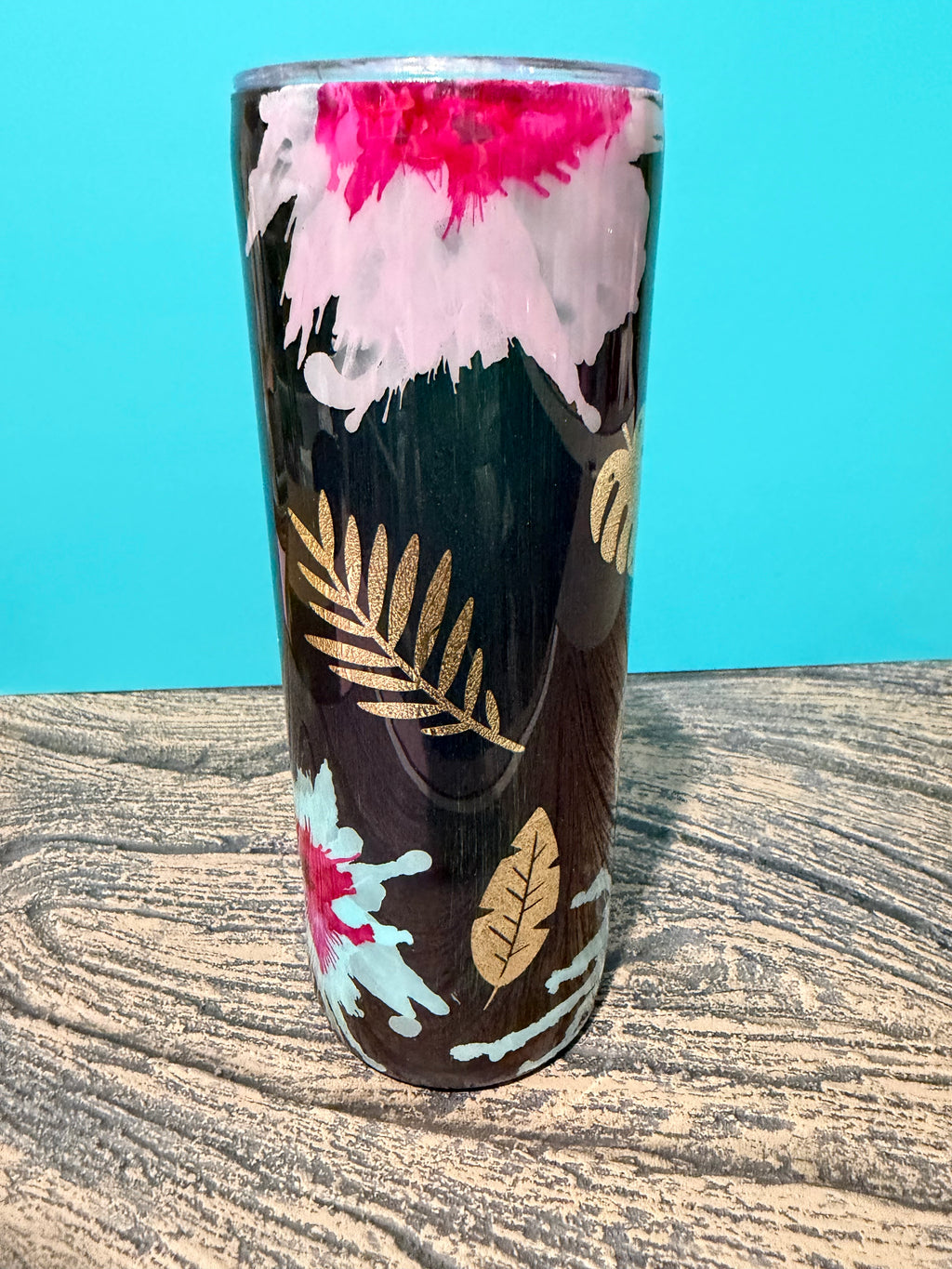 Tropical Paradise Tumbler - 20oz Monstera Leaf Black
