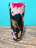 Tropical Paradise Tumbler - 20oz Monstera Leaf Black