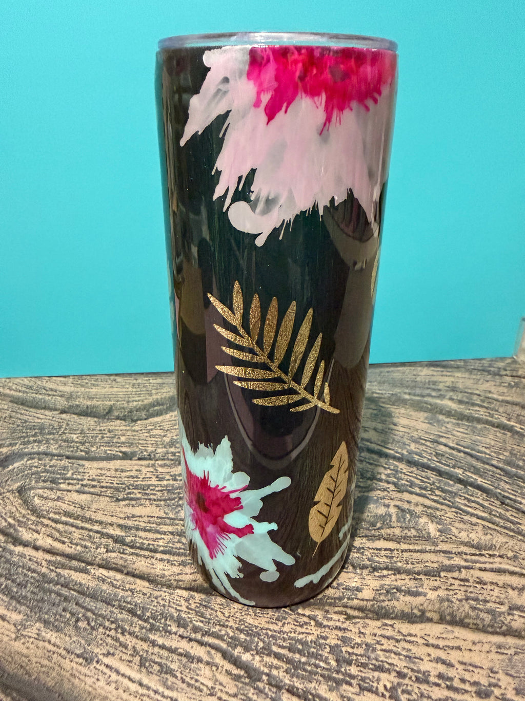 Tropical Paradise Tumbler - 20oz Monstera Leaf Black