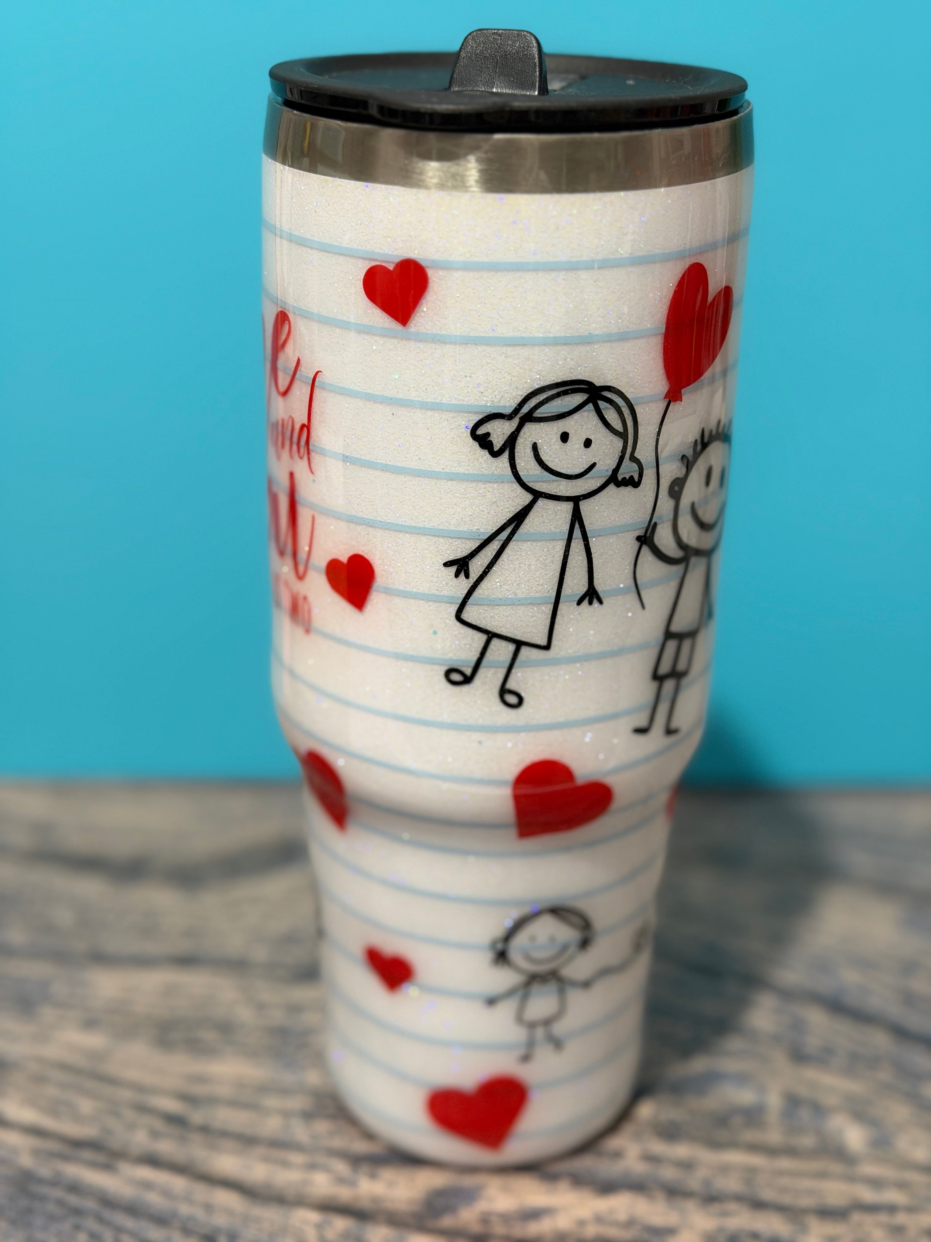Me and You Just Us Two Tumbler - 30oz Stick Figure Hearts