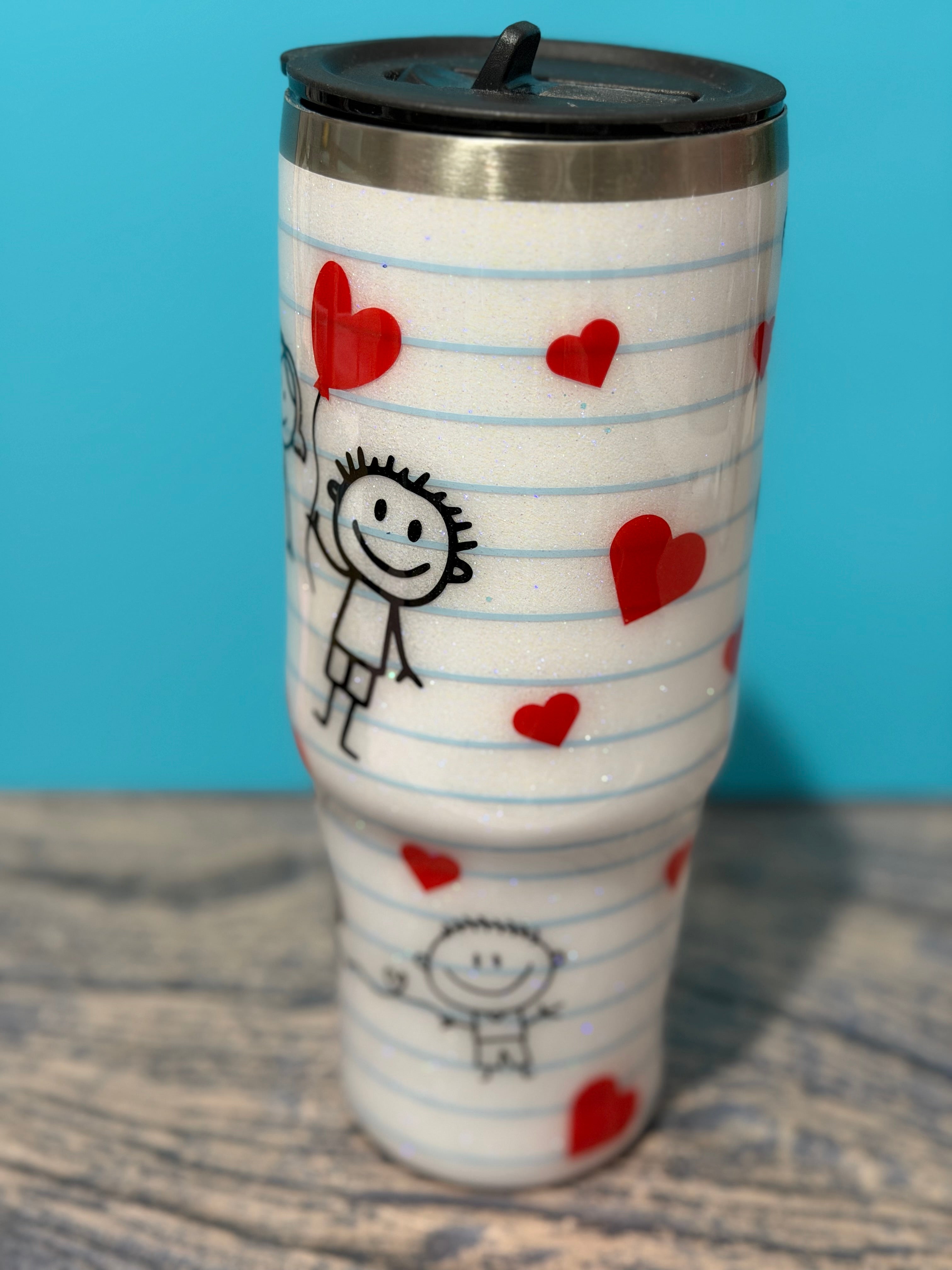 Me and You Just Us Two Tumbler - 30oz Stick Figure Hearts