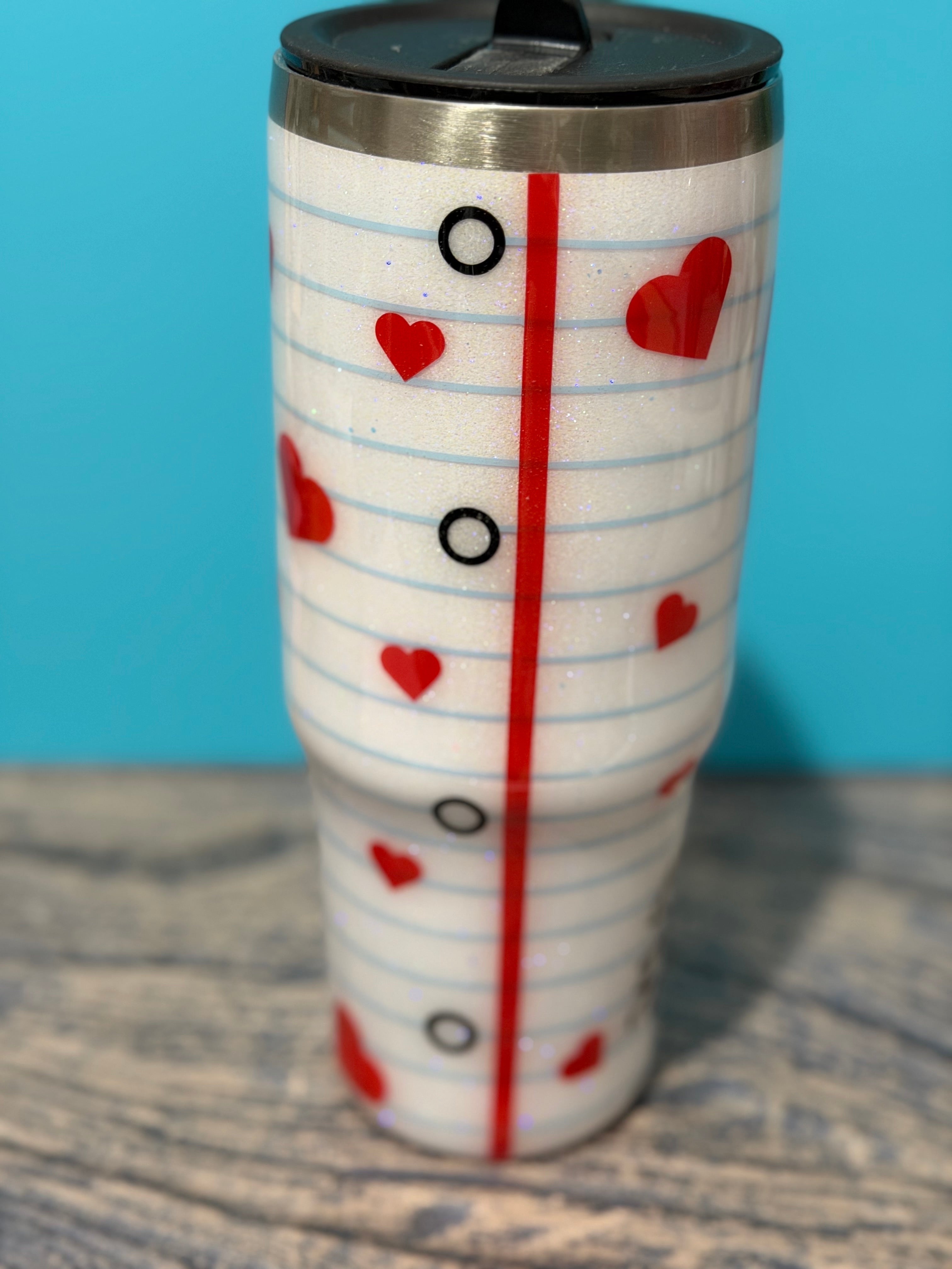 Me and You Just Us Two Tumbler - 30oz Stick Figure Hearts