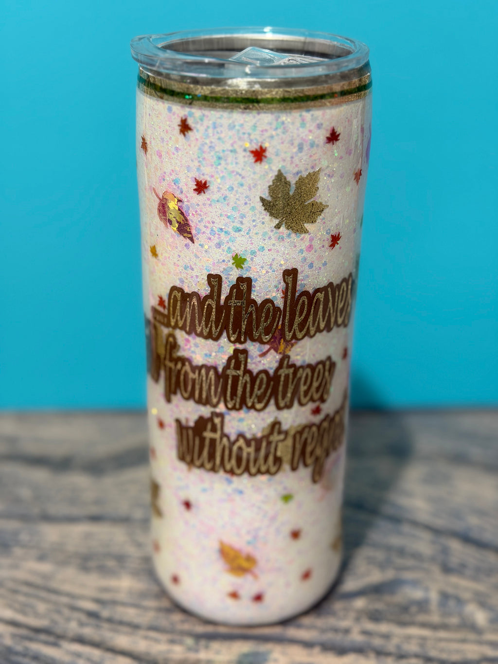 And the Leaves from the Trees Tumbler - 20oz Autumn Glitter