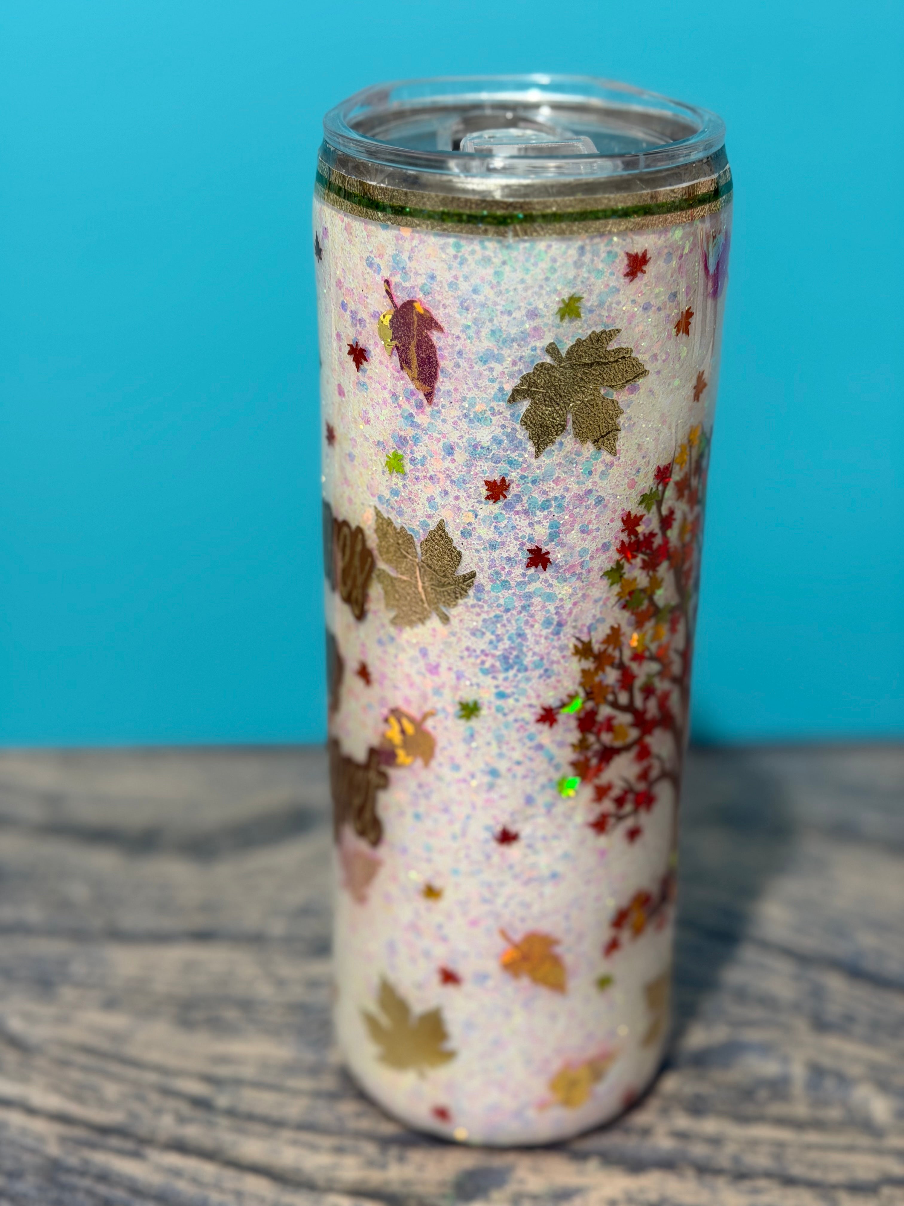 And the Leaves from the Trees Tumbler - 20oz Autumn Glitter
