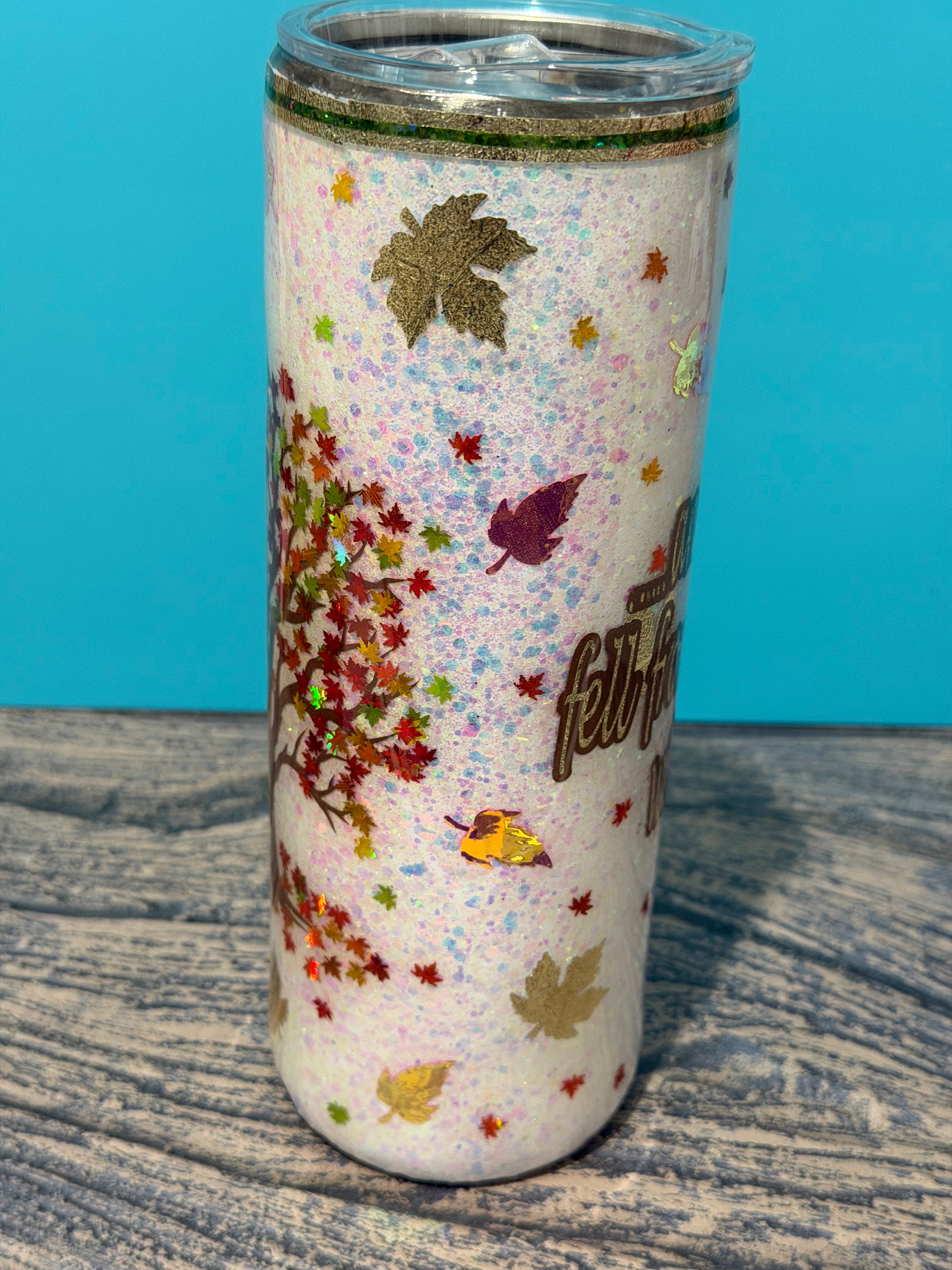 And the Leaves from the Trees Tumbler - 20oz Autumn Glitter