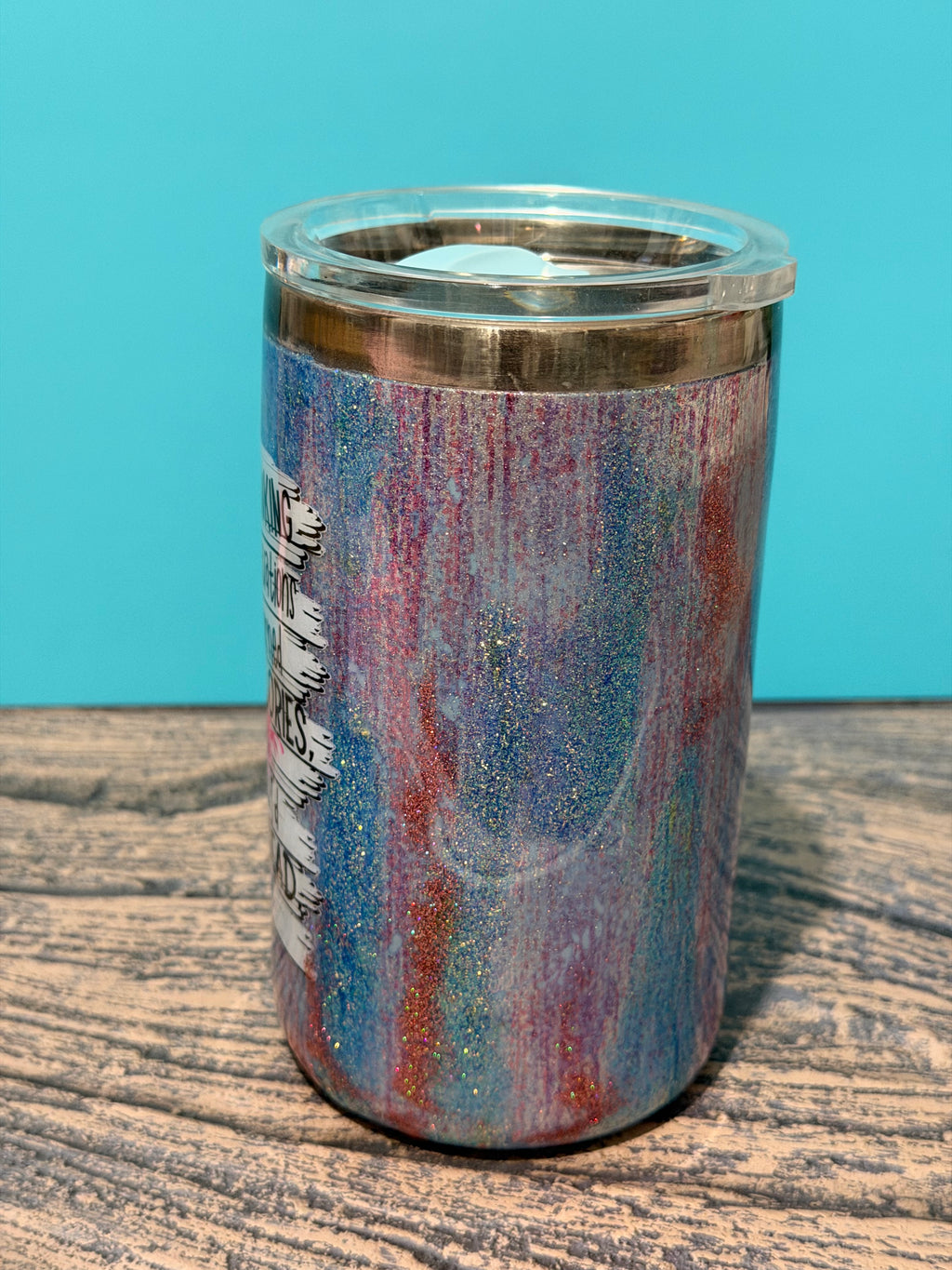 Overthinking Flamingo Tumbler - 20oz Rainbow Glitter