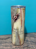 Grateful Heart Tumbler - 20oz Vintage Floral Wood Grain