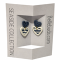 Double Heart Striped Earrings