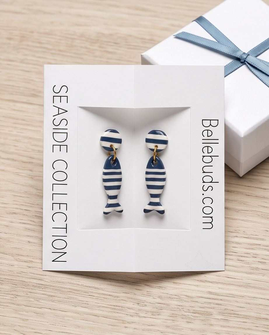 Seaside Collection : Striped Fish Earrings
