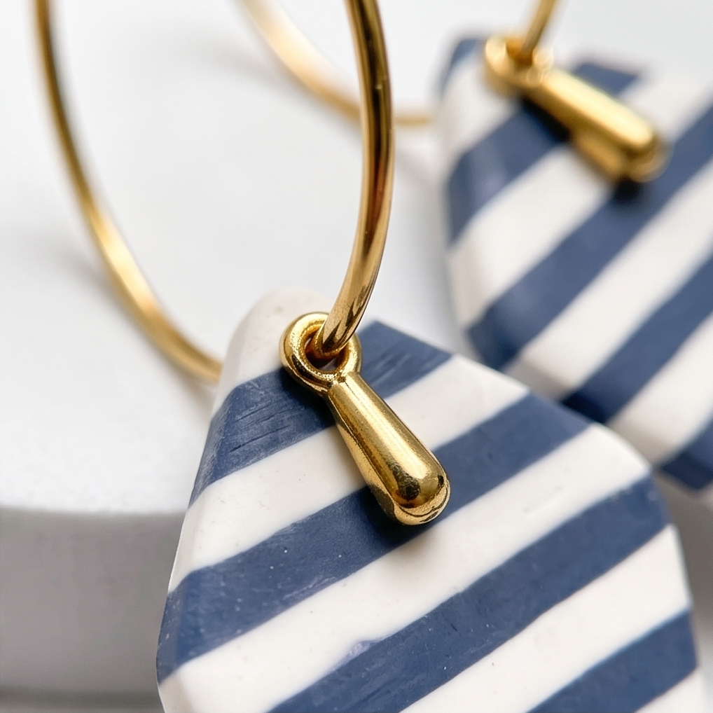 Hooped stripey earrings