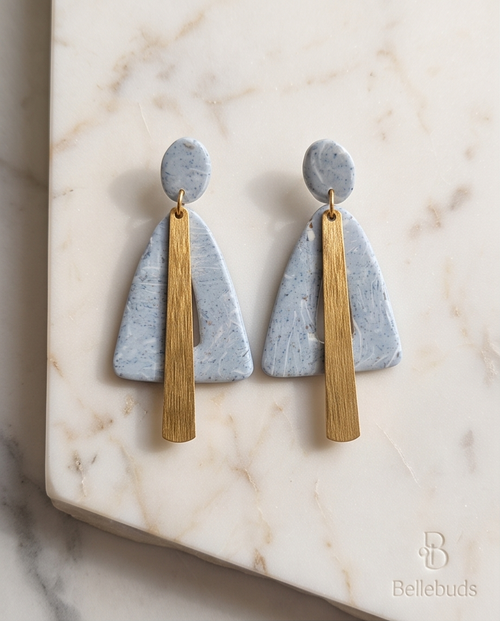 Blue Speckled Drop Earrings