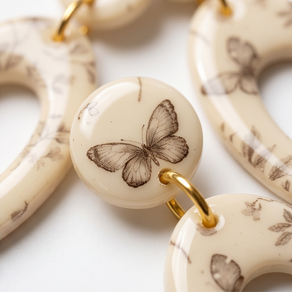 Vintage Floral Oval Drop Earrings