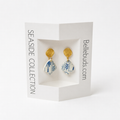 Coastal Toile Shell Drop Earrings