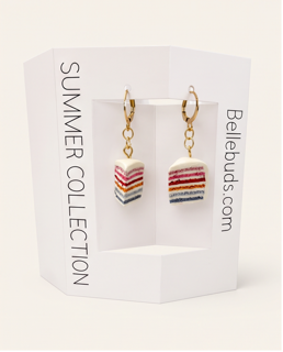 Rainbow Cake Drop Earrings