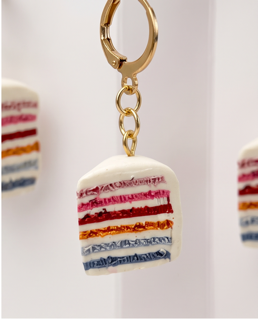 Rainbow Cake Drop Earrings