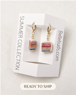 Rainbow Cake Drop Earrings