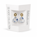Tropical Toile Open Hoop Earrings