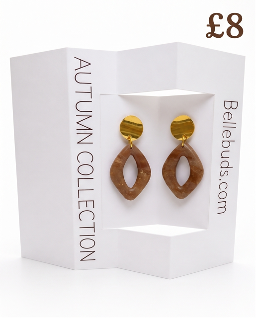 Mocha Rounded Oval Drop Earrings