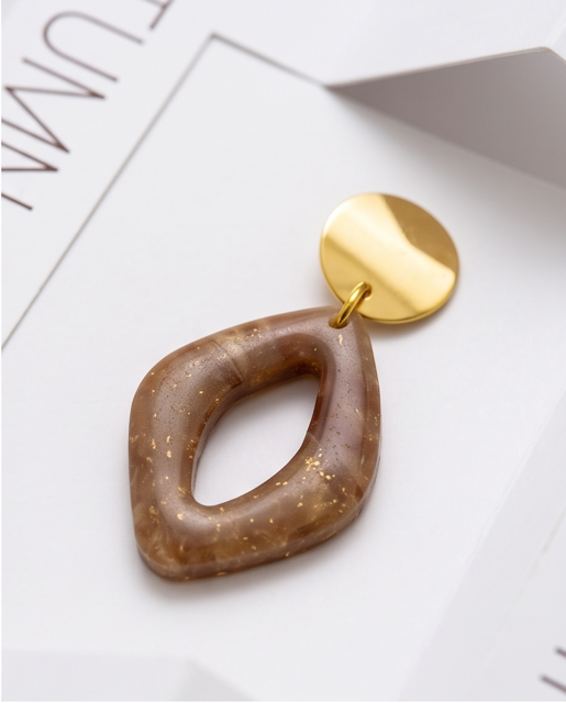 Mocha Rounded Oval Drop Earrings