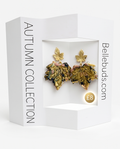 Autumn Gold Leaf Cluster Drop Earrings
