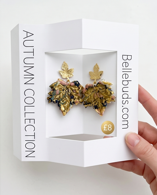 Autumn Gold Leaf Cluster Drop Earrings